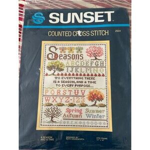 Sunset Counted Cross Stitch Kit A Season And A Time 11" X 14" Sampler #2924